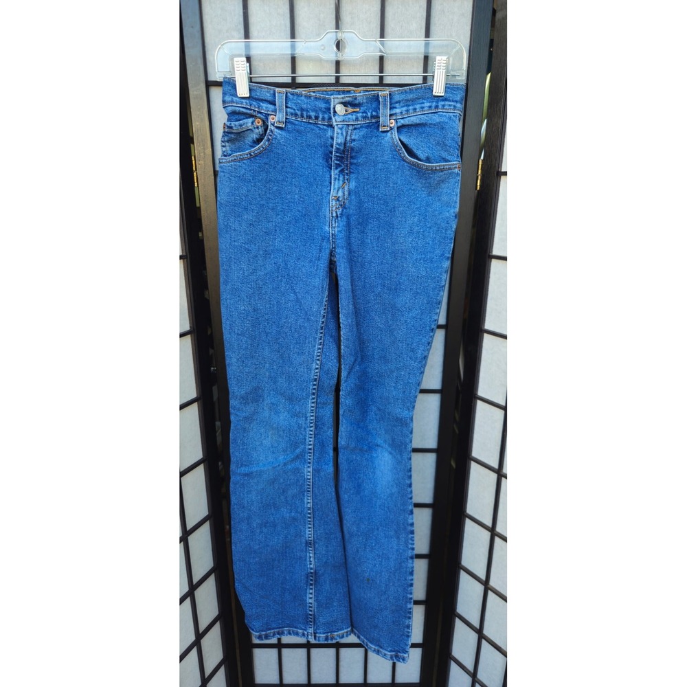 LEVI'S 517‎ Stretch Flare Jeans Girls Size 14 Medium Wash Y2K Bootcut - Picture 2 of 6